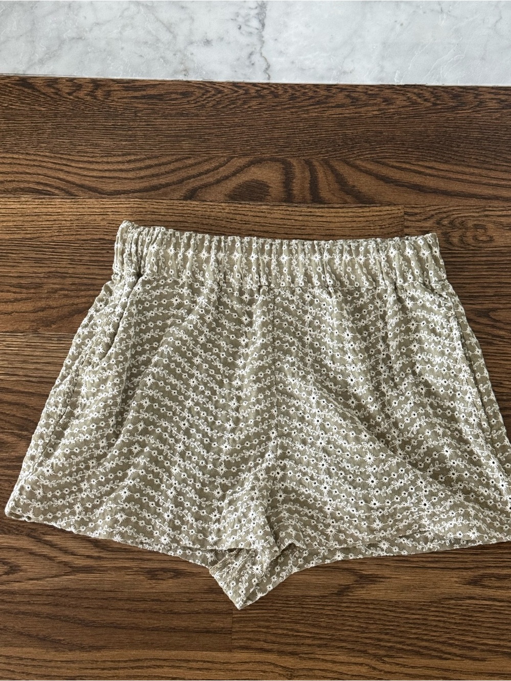 Zara Embroidered Eyelet Shorts - Size Medium